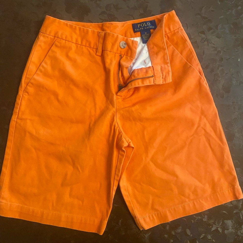 Polo by Ralph Lauren Boys Orange Flat Front Shorts